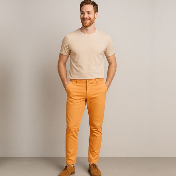 Jos. A. Bank Men's Coral Summer Slim Fit Chino Pant - Size 32 x 30 - NWT - Picture 1 of 7